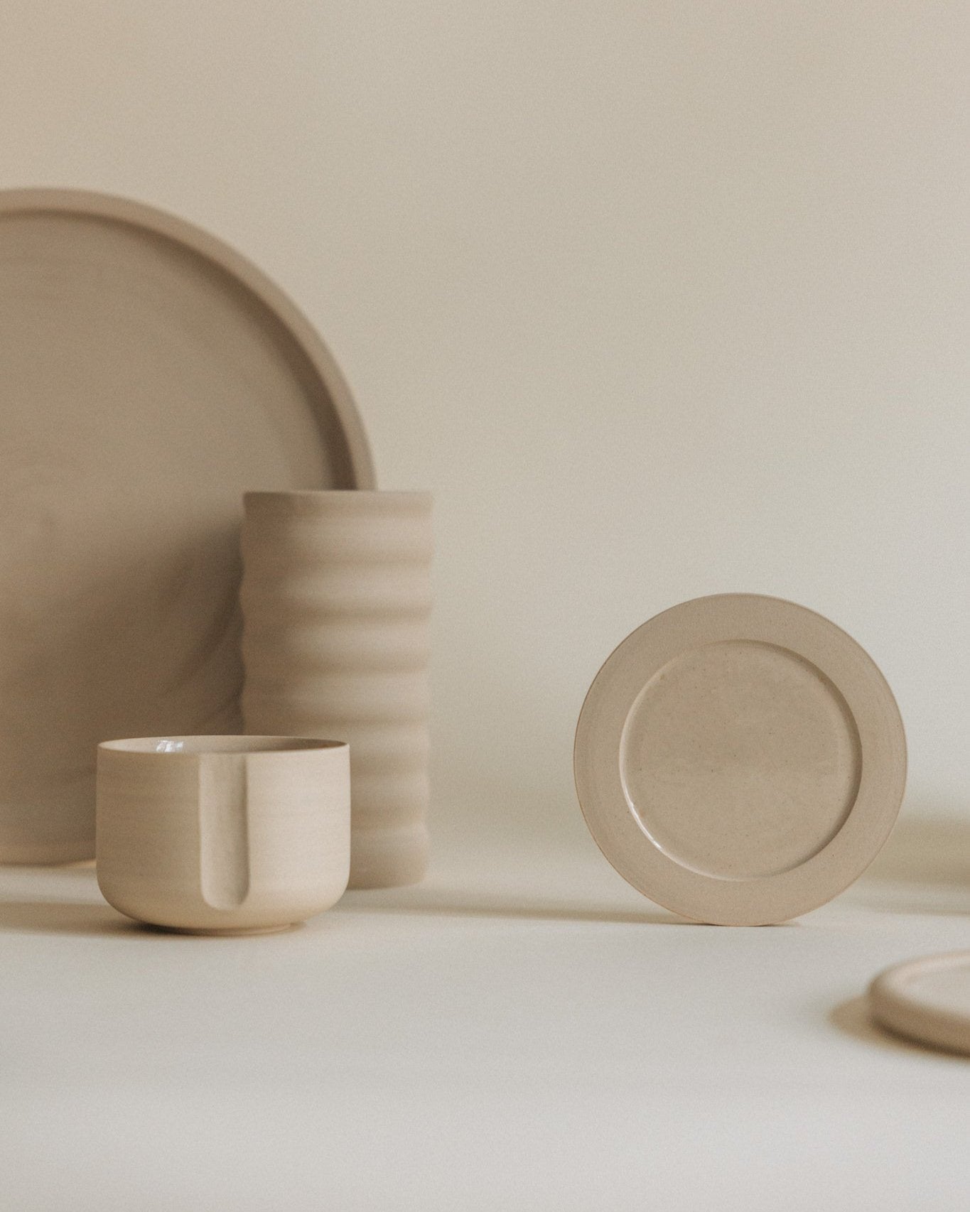 Carved cup in clay