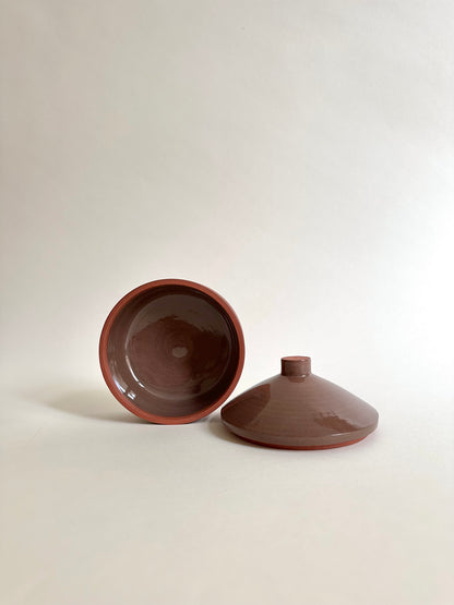 Lidded jar in red