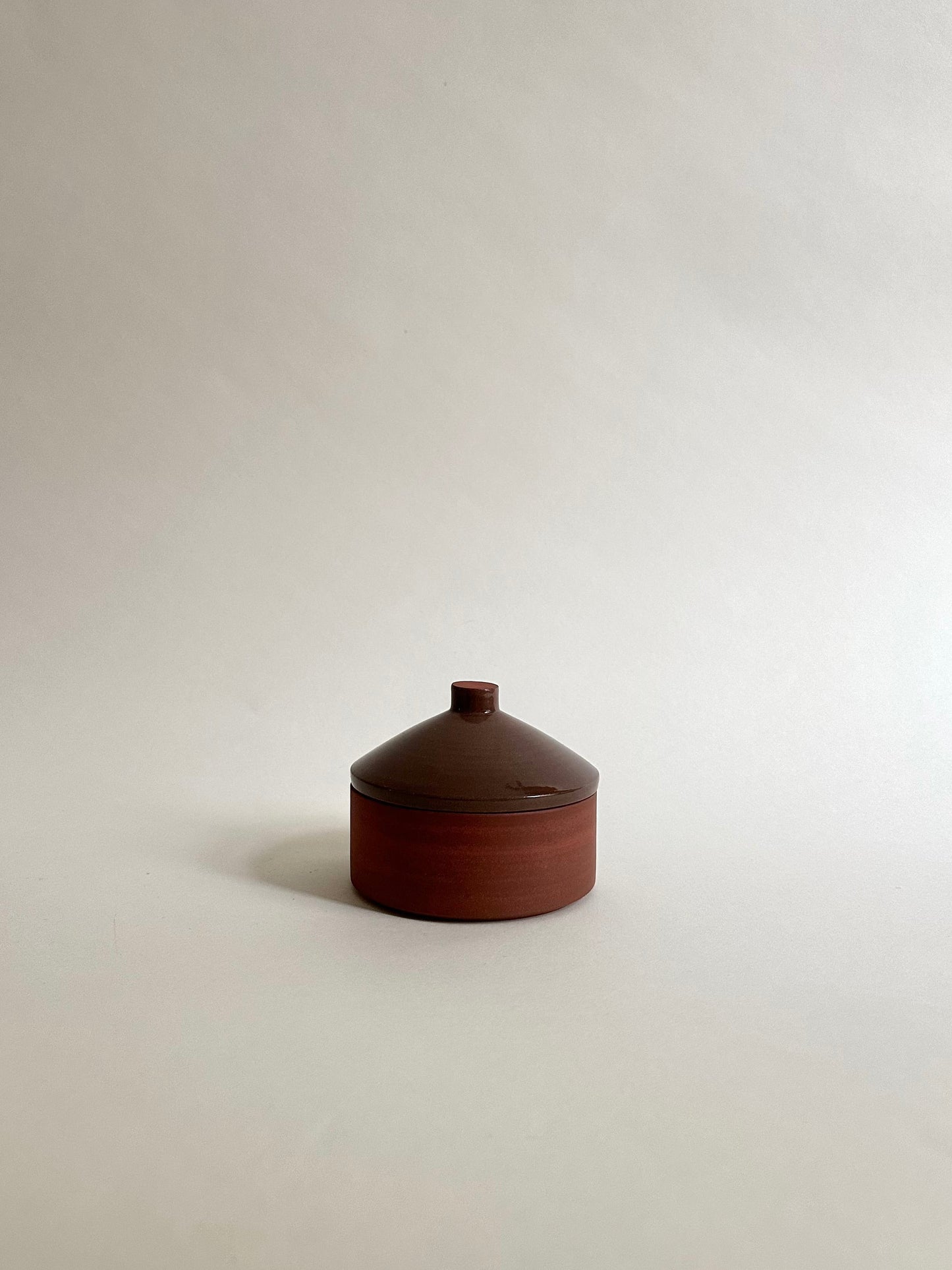 Lidded jar in red